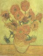 Vincent Van Gogh Still life Vase with Fourteen Sunflowers (nn04) oil painting